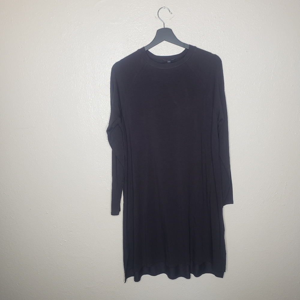 Eileen Fisher Fine Stretch Knit Tencil Long Sleeve Mini Dress